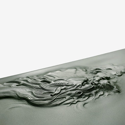Stone Tea Tray Dragon Carving Tianluo Green Gongfu 3 Sizes