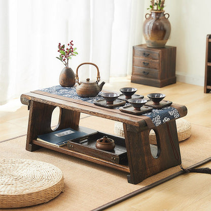 Foldable Tatami Low Table Solid Wood Japanese Floor Desk