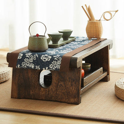 Foldable Tatami Low Table Solid Wood Japanese Floor Desk