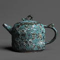 Ceramic Teapot Wood-Fired Bronze Glaze Wormhole 220ml Handcrafted