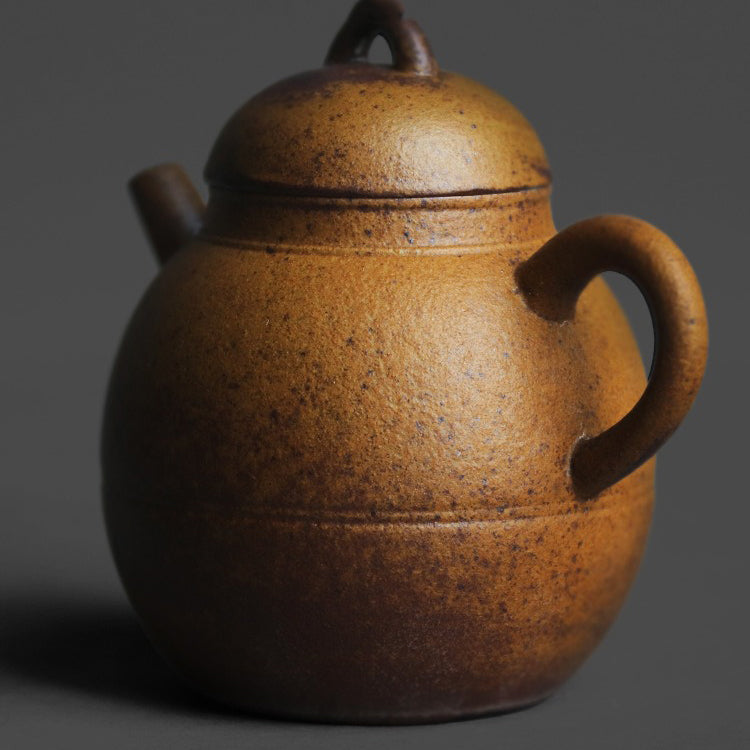 Coarse Pottery Teapot | Dragon Egg Round Kiln Gray Brown 160ml