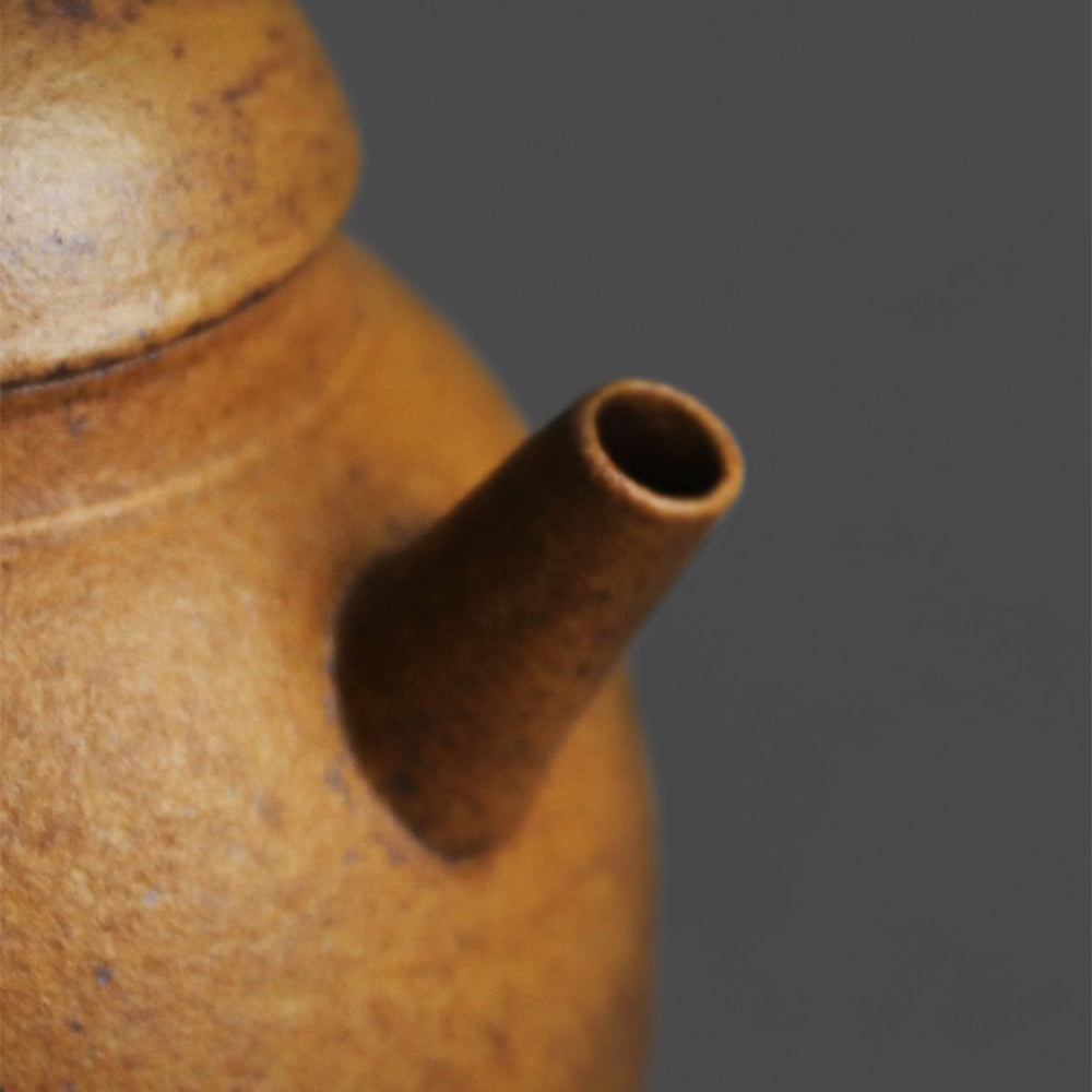 Coarse Pottery Teapot | Dragon Egg Round Kiln Gray Brown 160ml