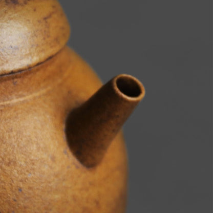 Coarse Pottery Teapot | Dragon Egg Round Kiln Gray Brown 160ml