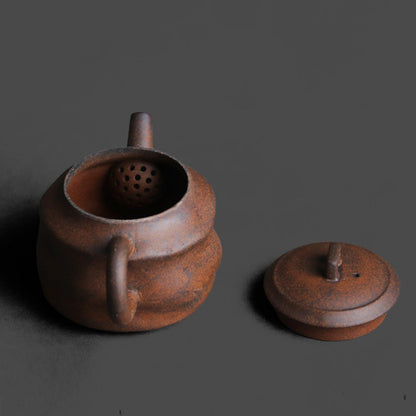 Old Rock Clay Teapot | Hand-Pinched Pavilion Multi-Fired