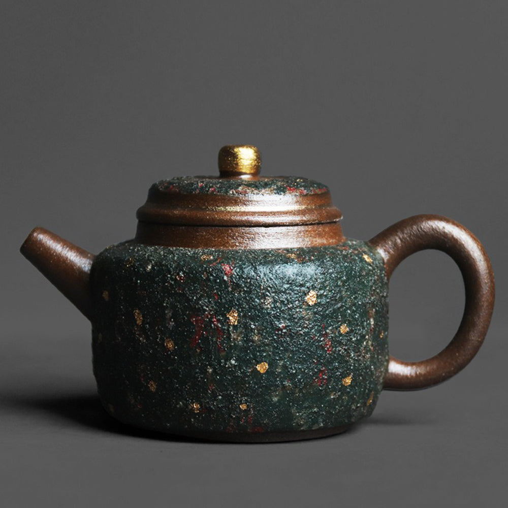 Green Sand Teapot | Gold Speckle Mineral Rock Dezhong 350ml