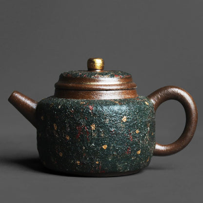 Green Sand Teapot | Gold Speckle Mineral Rock Dezhong 350ml