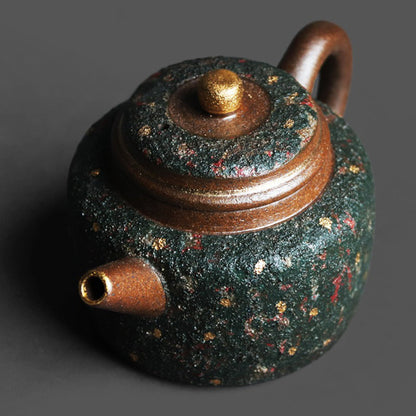 Green Sand Teapot | Gold Speckle Mineral Rock Dezhong 350ml