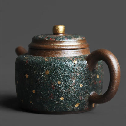 Green Sand Teapot | Gold Speckle Mineral Rock Dezhong 350ml