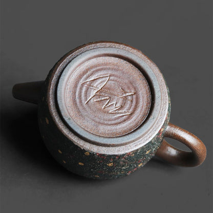 Green Sand Teapot | Gold Speckle Mineral Rock Dezhong 350ml