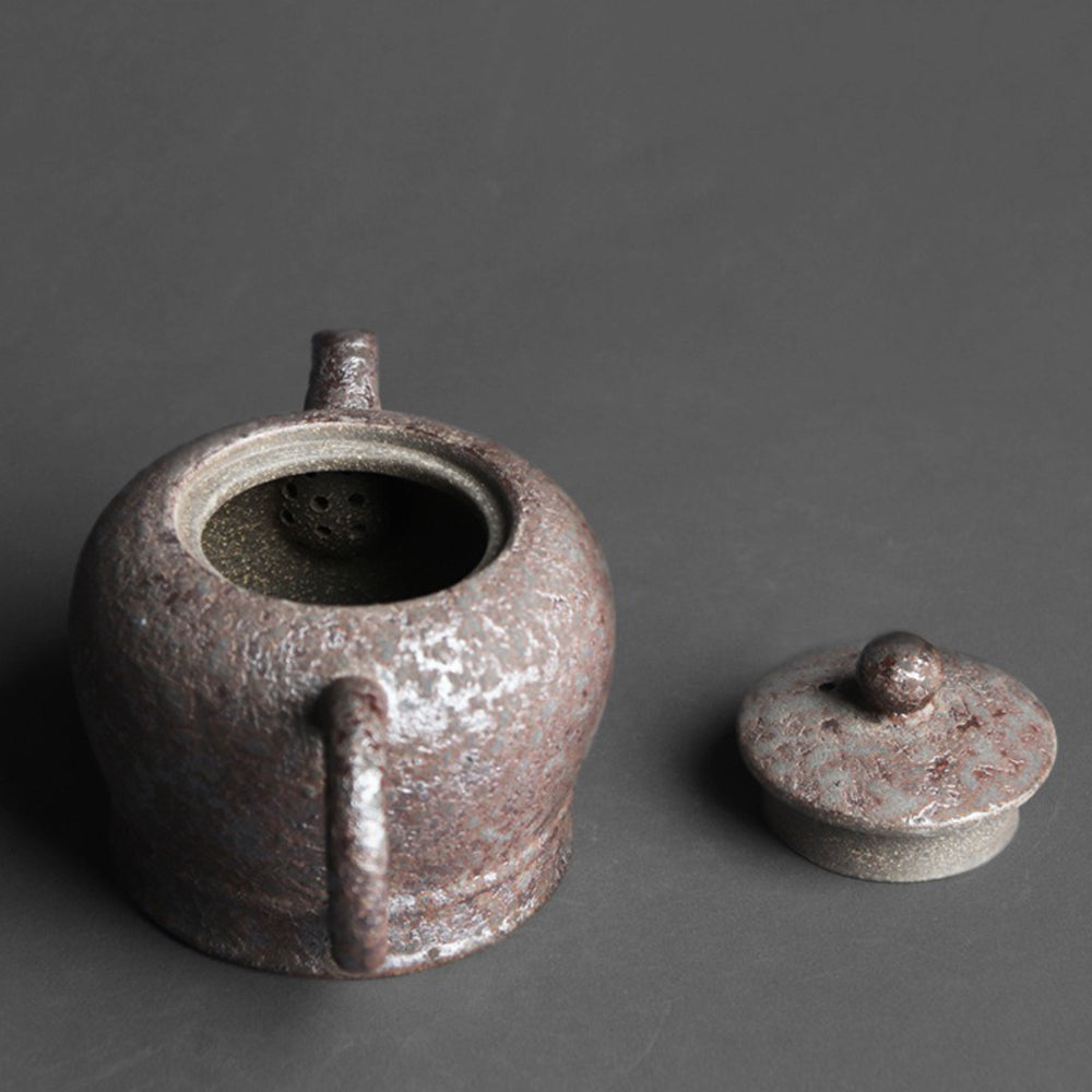 Wood-Fired Rust Spot Clay Teapot | Chai Kiln Handmade 210ml