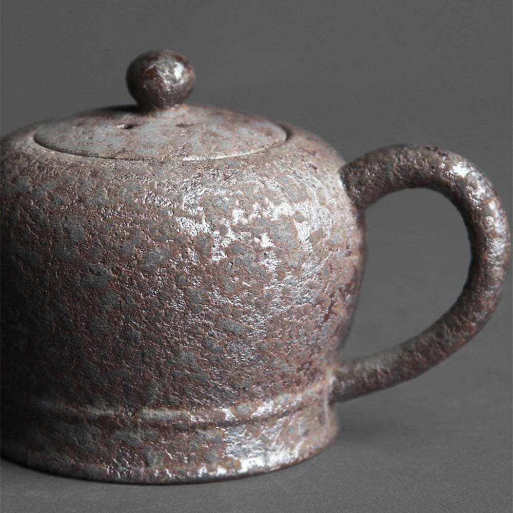 Wood-Fired Rust Spot Clay Teapot | Chai Kiln Handmade 210ml