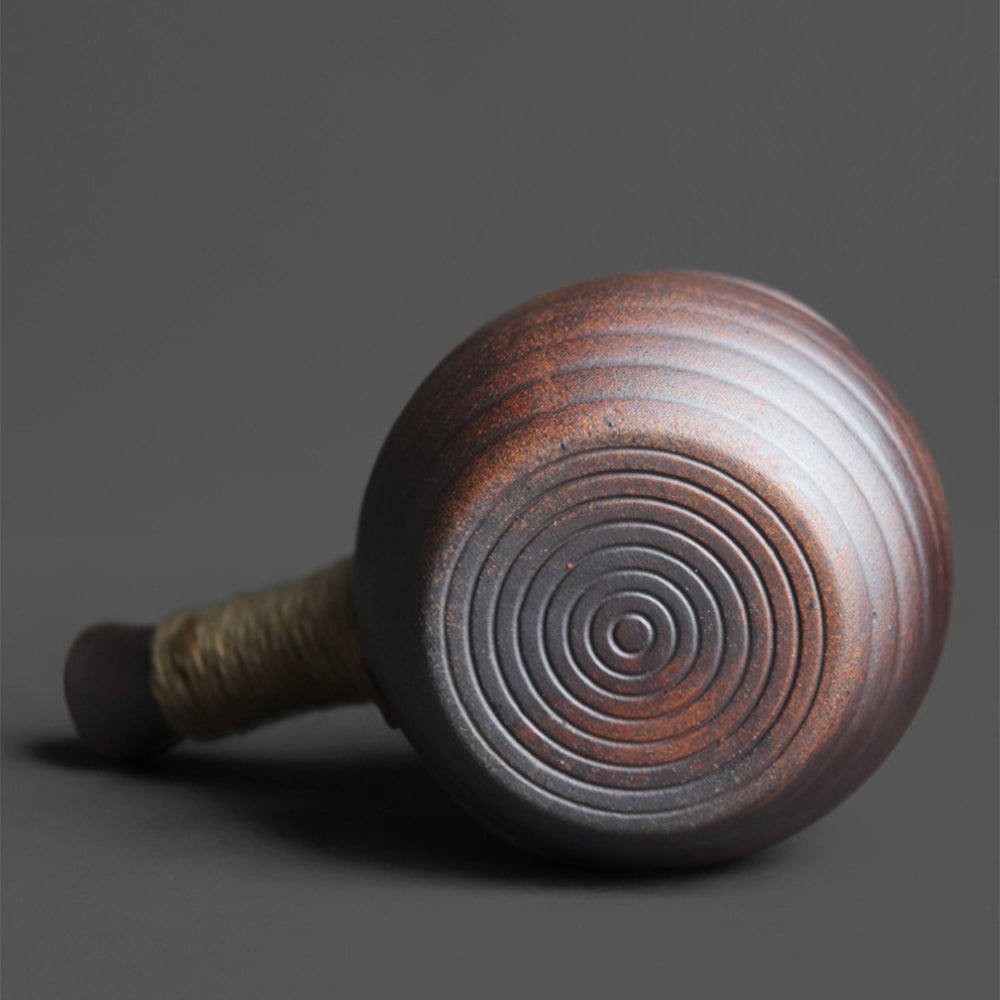 Ceramic Kyusu Teapot with Lid | Silver Gold Kiln Glaze