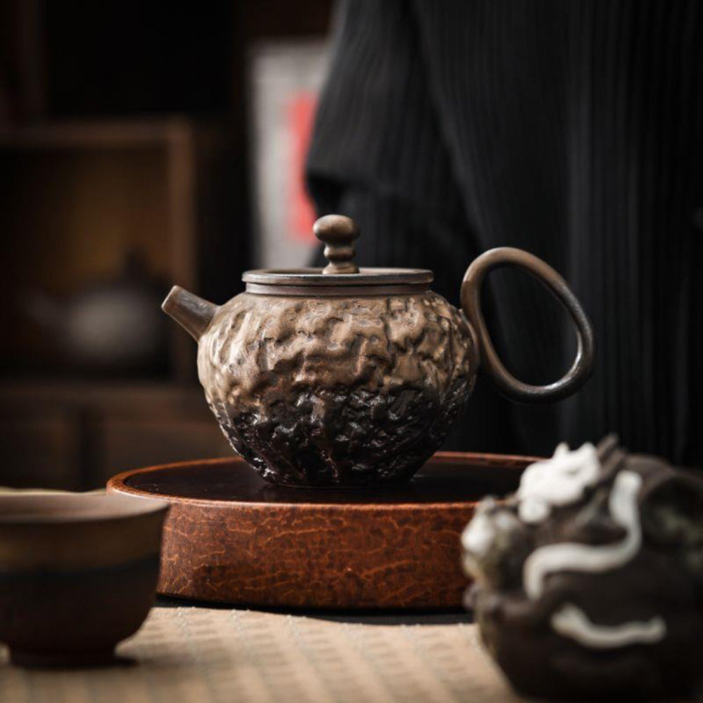 Japanese Ceramic Teapot Kiln Glaze Gyokko Stone 170ml