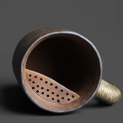 Rock Clay Filter Tea Cup with Lid | Handmade Zen