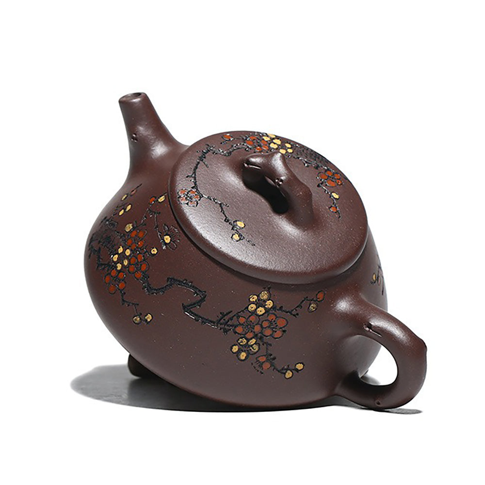 Teapot Hand-Carved Plum Blossom – 240ml Stone Scoop Zisha