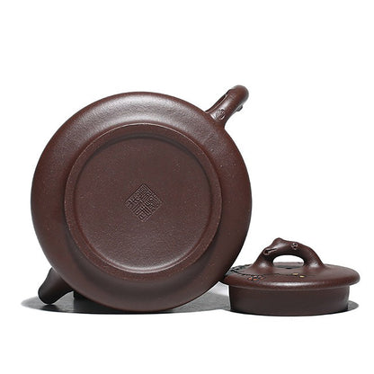 Teapot Hand-Carved Plum Blossom – 240ml Stone Scoop Zisha