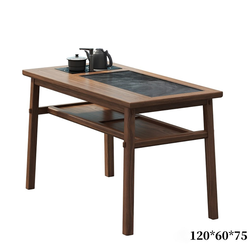 Elm Wood Tea Table Set Ming Style Ice Tray Edge 5-Piece
