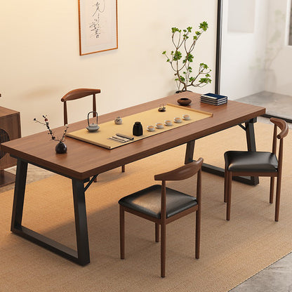 Tea Table Set Steel Wood Frame | 3-6 Person with Chairs
