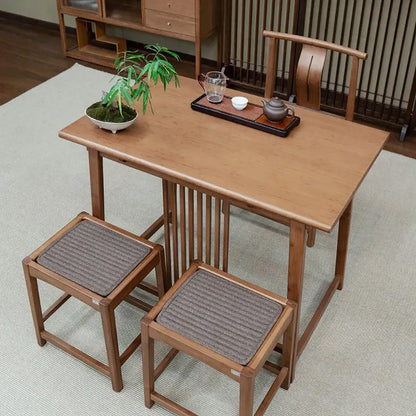 Bamboo Tea Table Set – Chinese Style with 3 Chairs