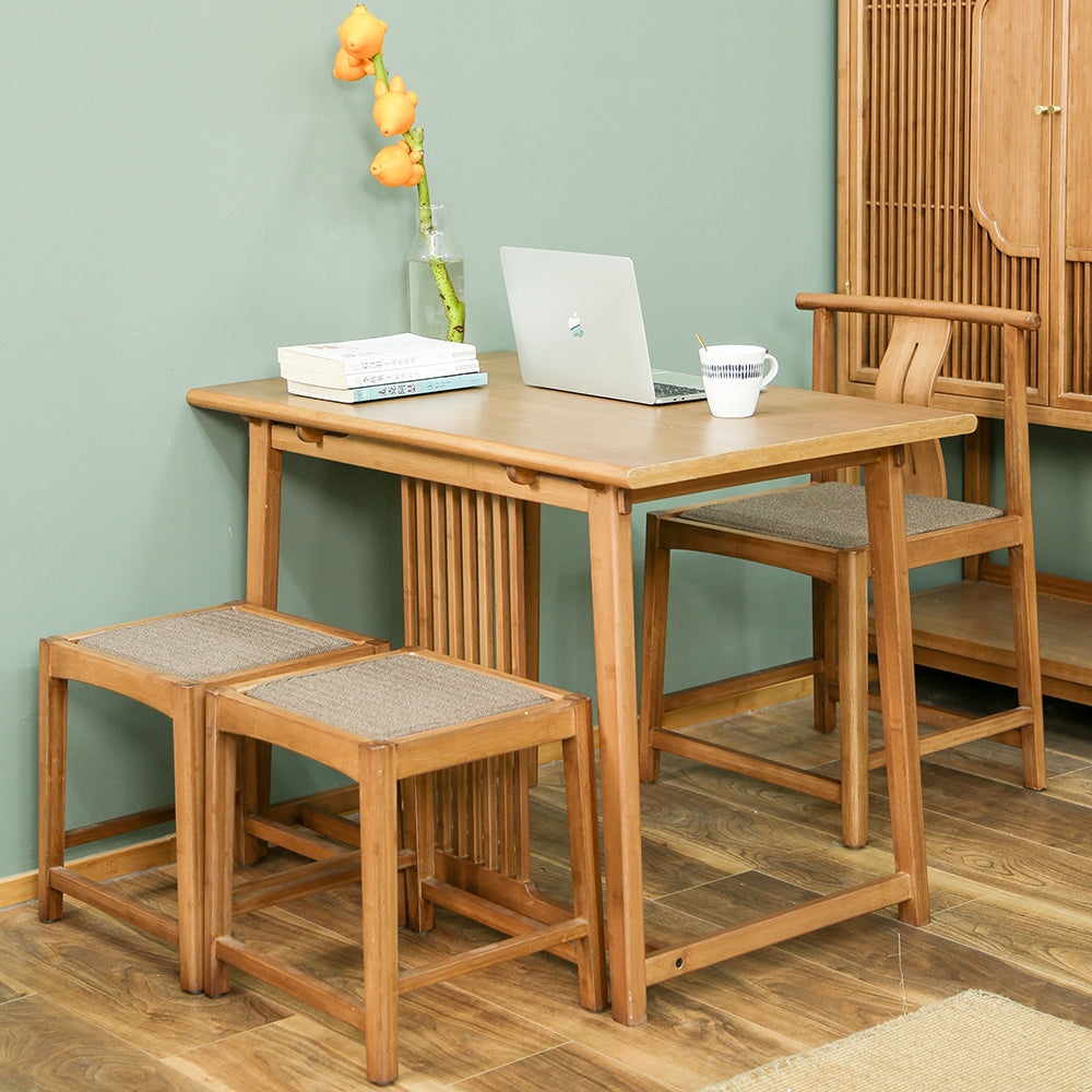 Bamboo Tea Table Set – Chinese Style with 3 Chairs