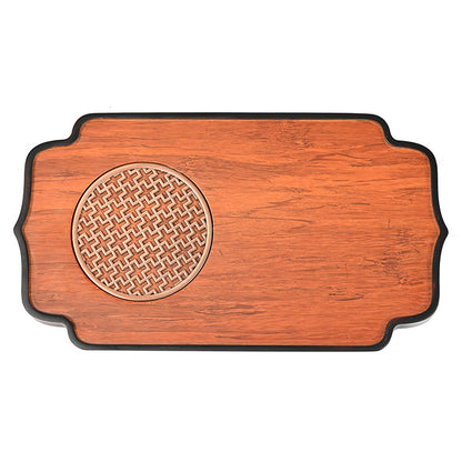 Bamboo Tea Tray Hollow Metal Stand Dry Brew 24.5cm