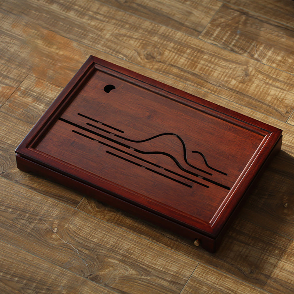 Bamboo Tea Tray Hollow Mountain Moon Nan Bamboo Drainage