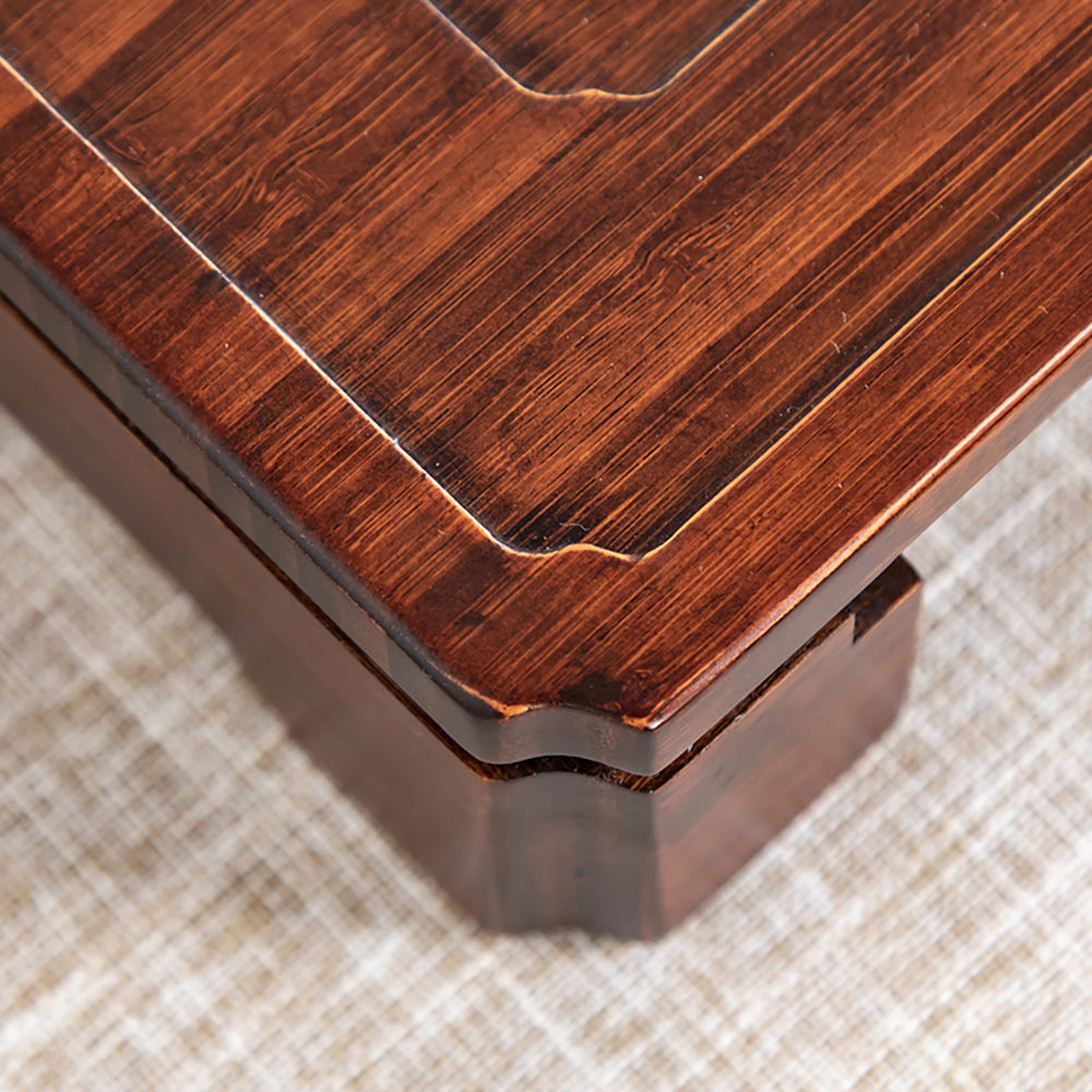 Bamboo Tea Tray Double Fish Carving Drainage 49.5cm