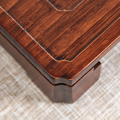 Bamboo Tea Tray Double Fish Carving Drainage 49.5cm