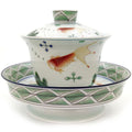 Goldfish Gaiwan Porcelain Tea Cup Enamel Polychrome