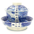 Gaiwan Blue White Porcelain Red Underglaze Magpie, 180ml