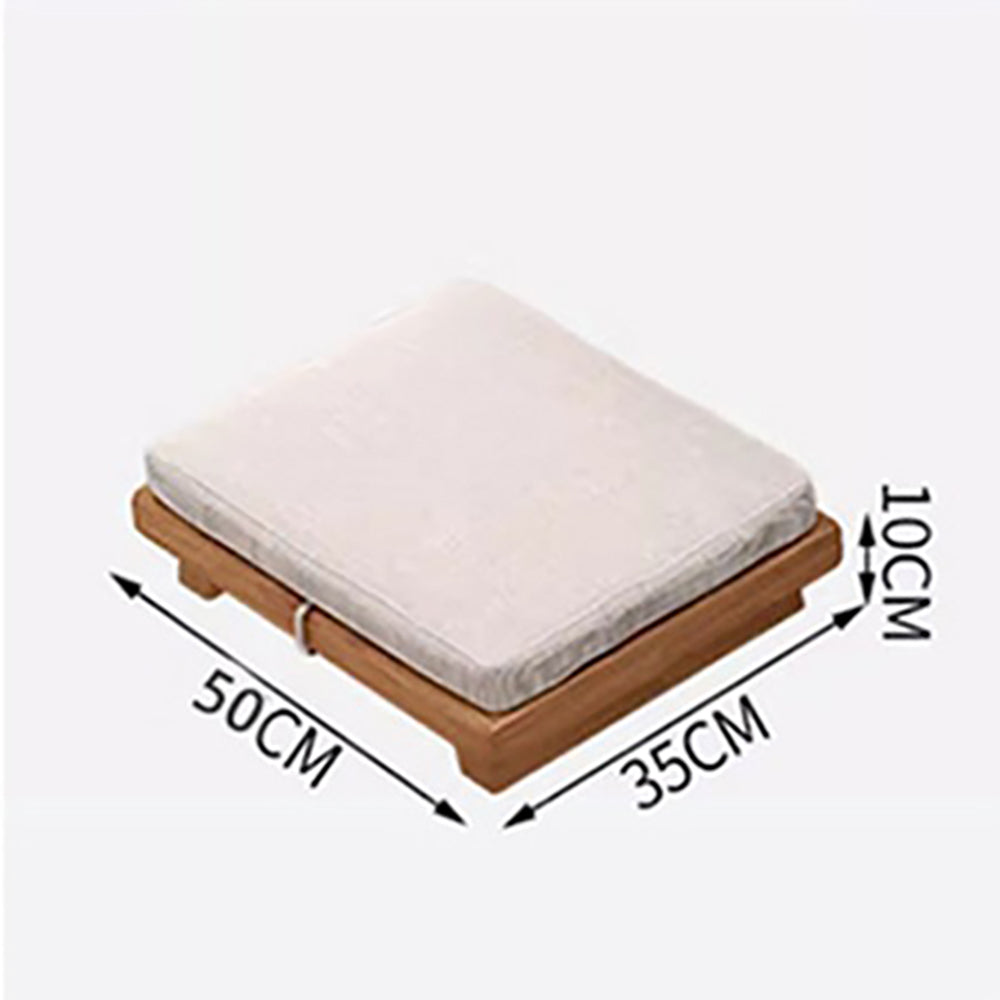 Tatami Tea Table Set Pine Wood Low Table Chair Cushion Storage