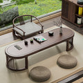 Japanese Low Tea Table Set | Solid Walnut Wood Floor Seating Tatami Chair Set