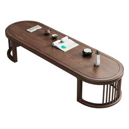 Japanese Low Tea Table Set | Solid Walnut Wood Floor Seating Tatami Chair Set