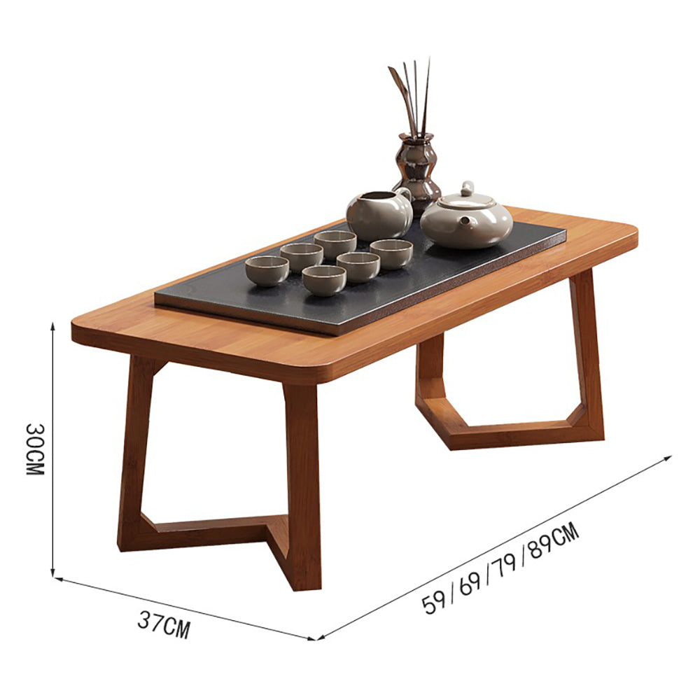 Bamboo Tea Table Set Low Japanese Floor Table & 2 Chairs