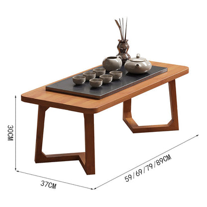 Bamboo Tea Table Set Low Japanese Floor Table & 2 Chairs