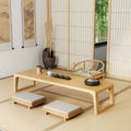 Elm Wood Tatami Tea Table Set with Chairs Low Table