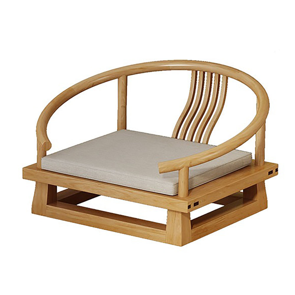 Elm Wood Tatami Tea Table Set with Chairs Low Table