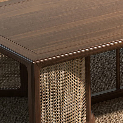 Tea Table Set | Black Walnut Solid Wood Japanese Style