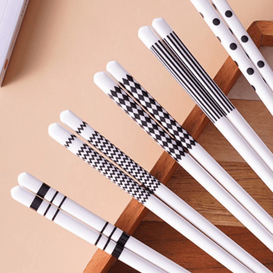 Ceramic Chopsticks & Spoon Set of 5 with Rice Paddle Shamoji