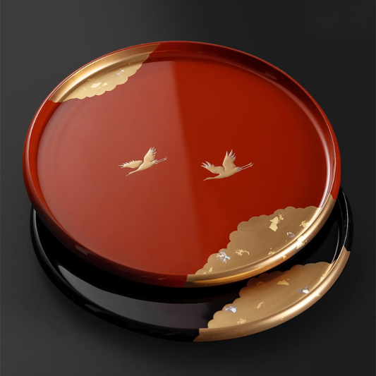 Yamanaka Shikki Circular Cranes Resin Tray