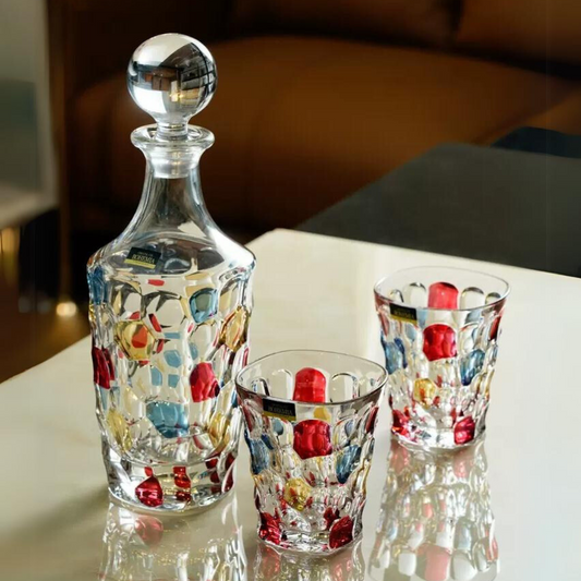 Crystal Whisky Decanter Set – Bohemia Radiant Spectrum Bohemian Glass