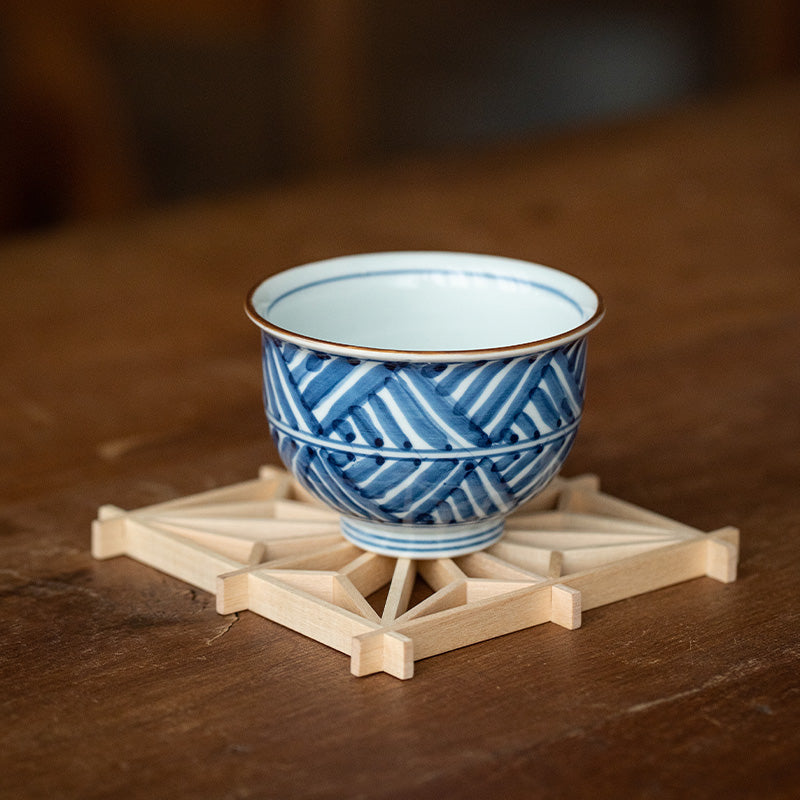 Tea Cup Set of 5 – Hasami Ware Ruriei no Tori Blue Glaze