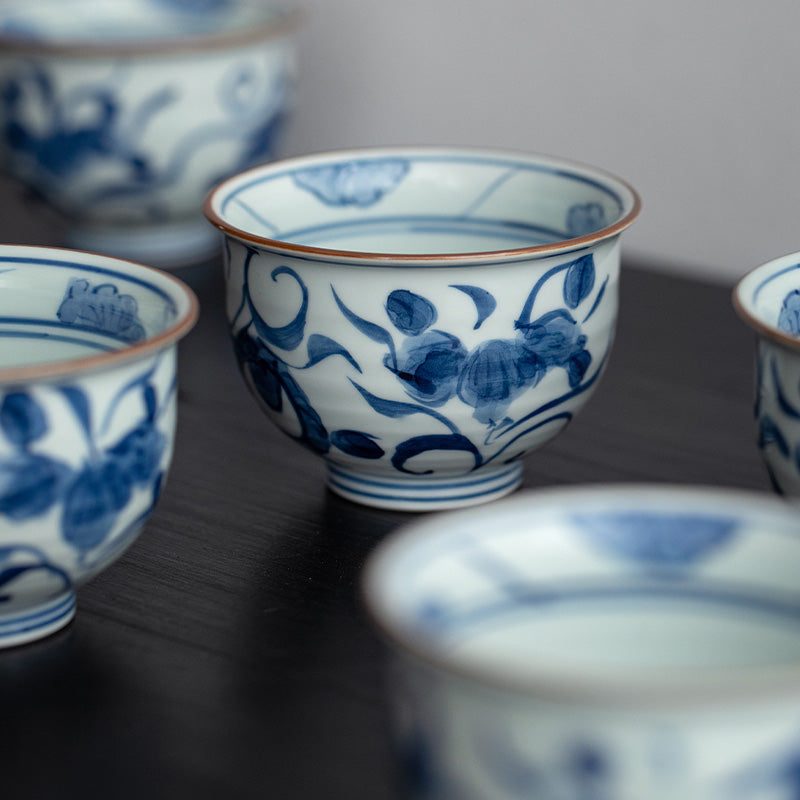 Japanese Tea Cup Set of 5 – Hasami Ware Aizome Indigo