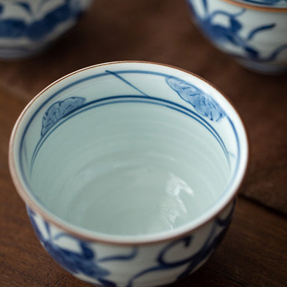 Japanese Tea Cup Set of 5 – Hasami Ware Aizome Indigo