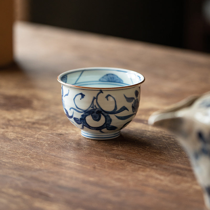 Japanese Tea Cup Set of 5 – Hasami Ware Aizome Indigo