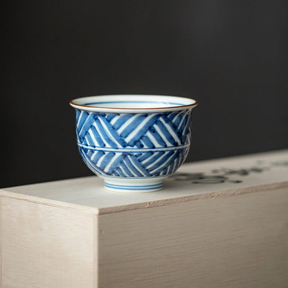 Tea Cup Set of 5 – Hasami Ware Ruriei no Tori Blue Glaze
