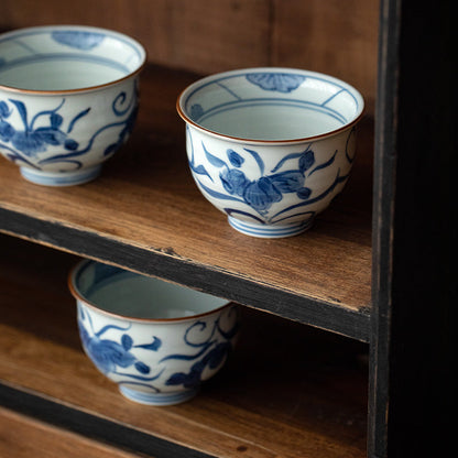 Japanese Tea Cup Set of 5 – Hasami Ware Aizome Indigo