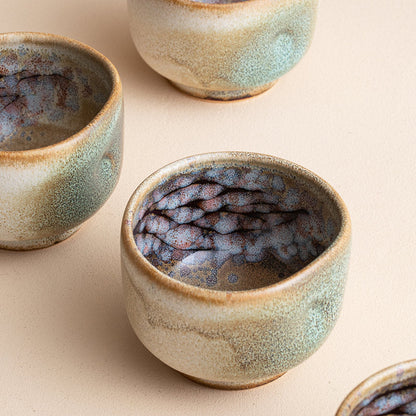 Tea Cup Set of 5 – Nunobiki Ware Yukifubuki Handcrafted Ceramic