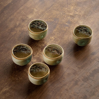 Tea Cup Set of 5 – Nunobiki Ware Yukifubuki Handcrafted Ceramic