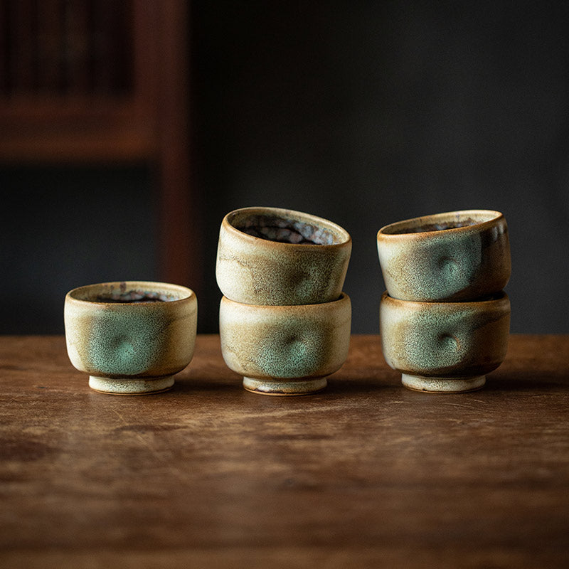 Tea Cup Set of 5 – Nunobiki Ware Yukifubuki Handcrafted Ceramic
